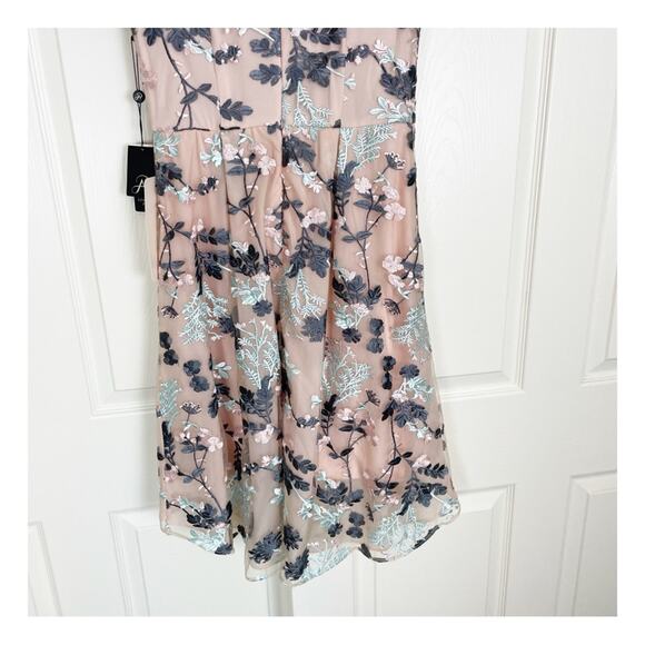 Adrianna Papell Abigail Embroidered Mesh S/S Dress NWT - Picture 8 of 11